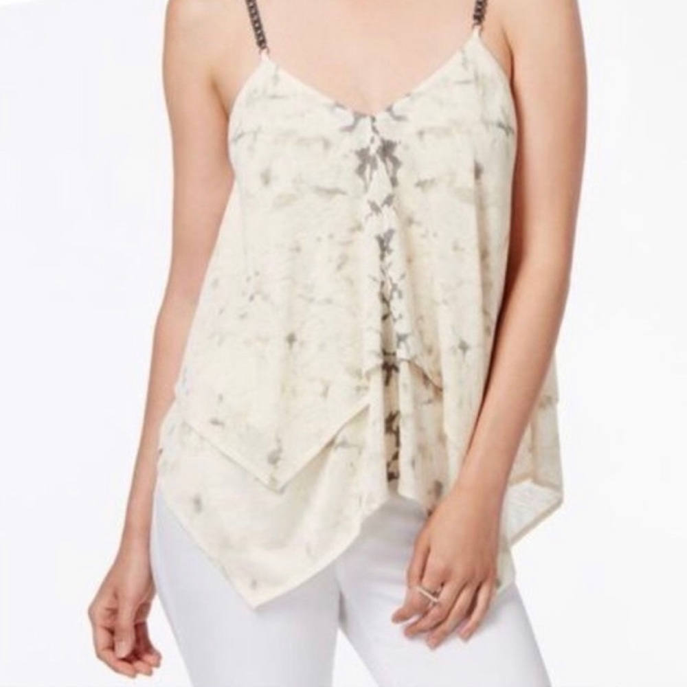 Rachel Roy flowy layered chain strap tie dye top 🌸